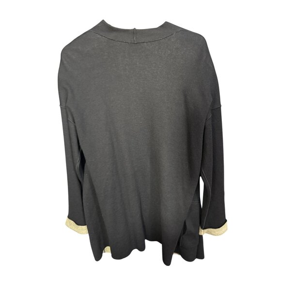 J.Jill Womens Reversible Knit Blue & Gray Open Front Draped Cardigan Sweater 2X - Picture 2 of 4